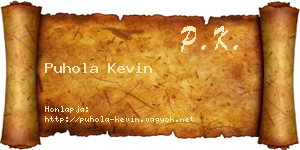 Puhola Kevin névjegykártya
